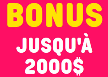 100 tours casino et bonus 2000 C$